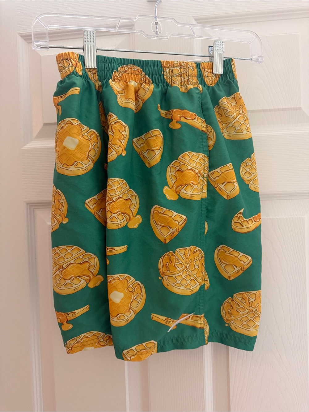 Nike Green & Yellow Waffle-Print Kids Shorts